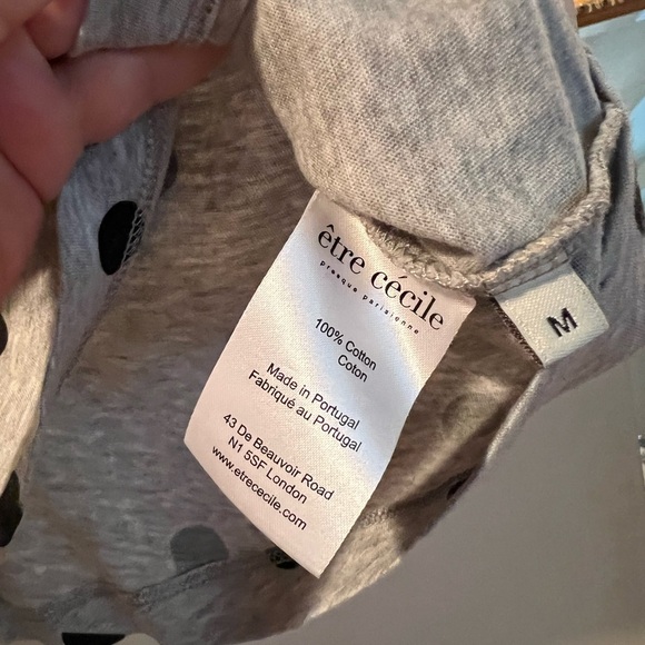 Etre Cecile Gray Polka Dot Tank Top with Banana Patch - Picture 3 of 3